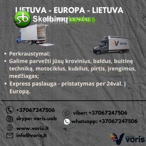 Dalinių-pilnų krovinių vežimo paslaugą teikiam fiziniams asmenims bei įmonėms Lithuania - Europe -Lithuania +37067247506