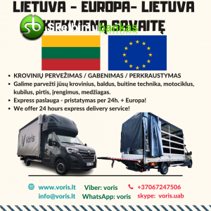 Expres Palečių siuntimas ir krovinių pervežimas Lithuania - Europe - Lithuania +37067247506