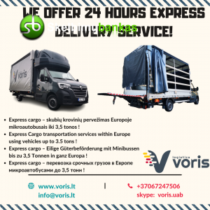 Teikiamos Express krovinių pervežimo paslaugos iš visų Europos šalių Lithuania - Europe - Lithuania +37067247506